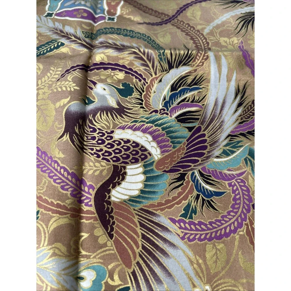 Quilt Gate Cotton Fabric Golden Dragon Phoenix Imperial Japanese Print 50